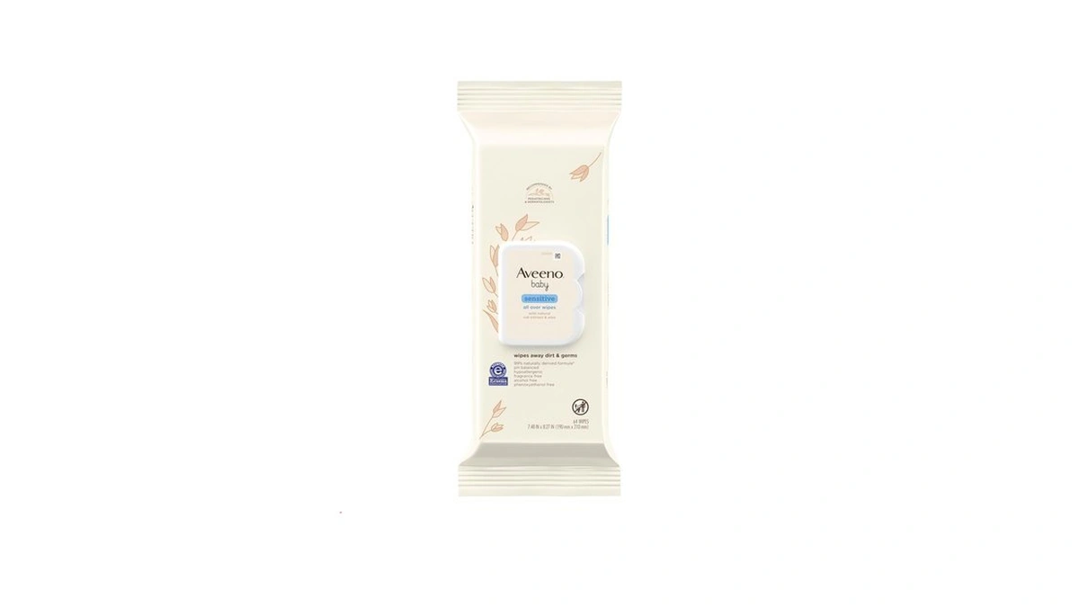 Aveeno Baby Sensitive All Over Wipes, Fragrance Free, 64 Ct