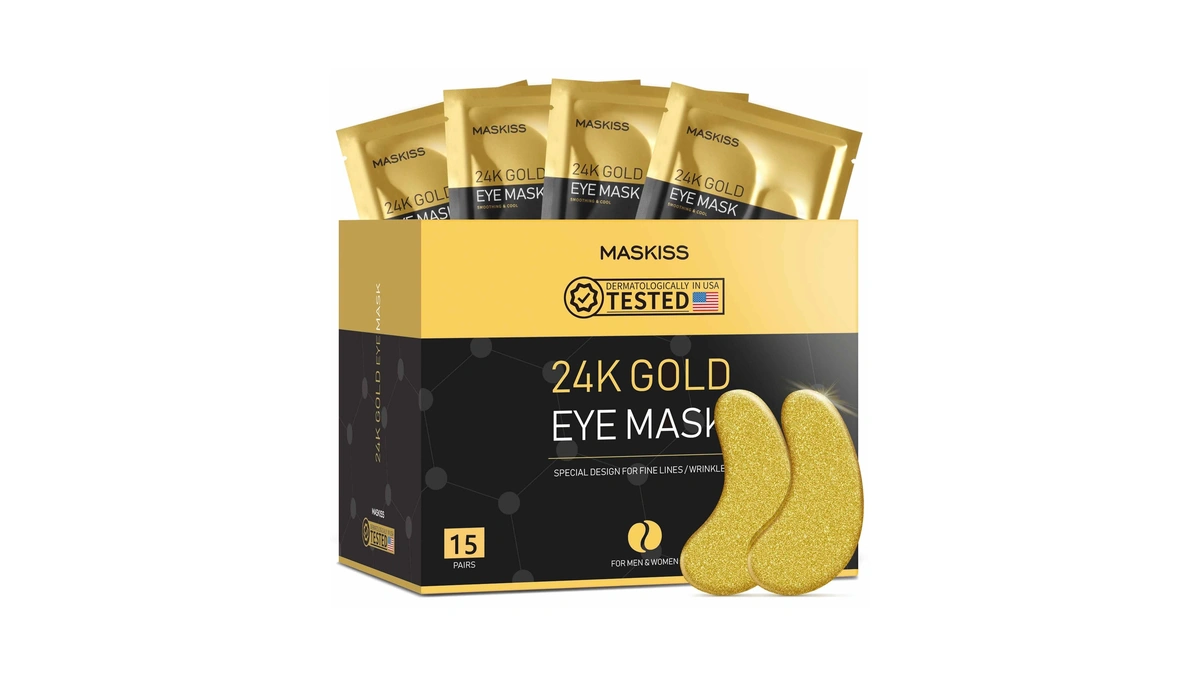 Maskiss 24k Gold Under Eye Patches (15 Pairs), Eye Mask,