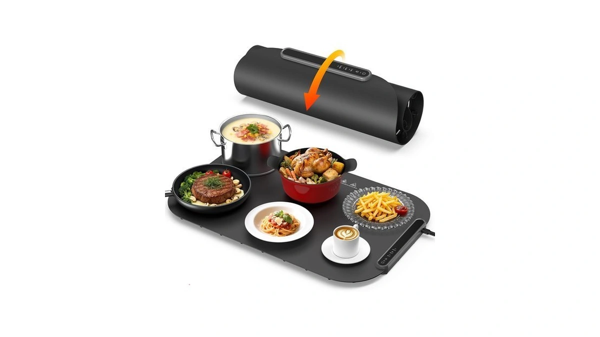 Warming Mat For Food, Foldable Food Warming Mat Tray With