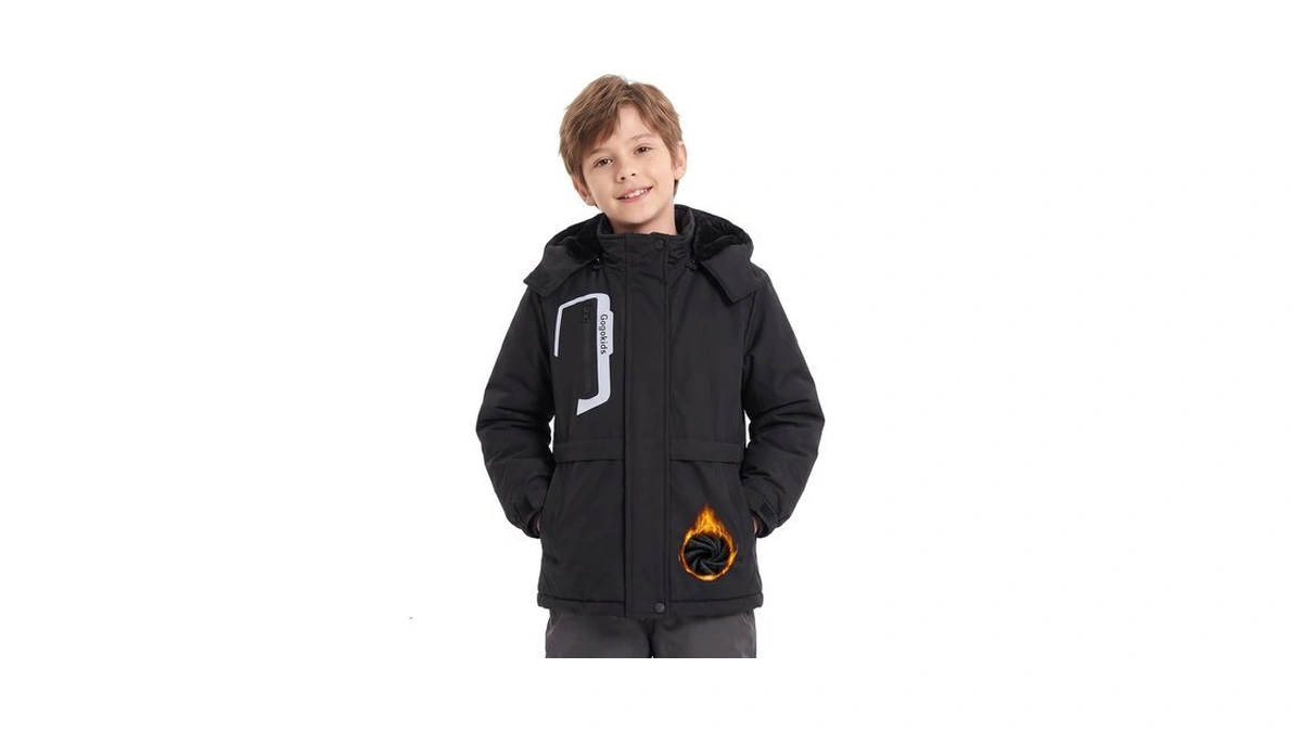 Girls Boys Ski Jacket Waterproof Fleece Warm Winter Coat For