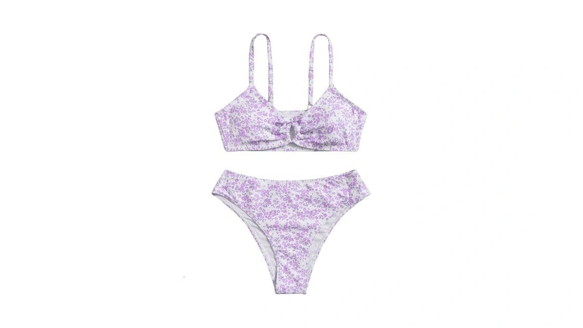 Oyoangle Girl's Teen Swimsuits 2 Piece Ditsy Floral Bikini Set
