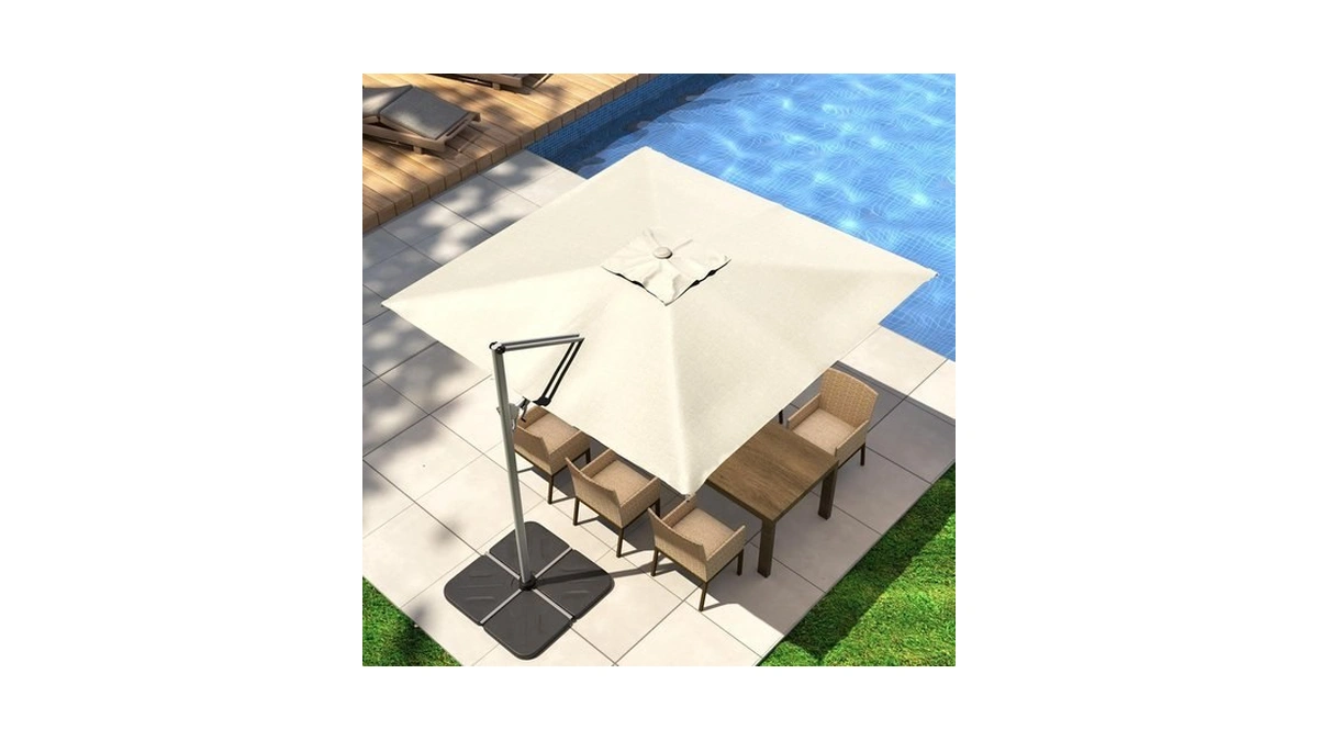 Sunbury 10ft Square Cantilever Patio Umbrella With Tilt Adjustment And