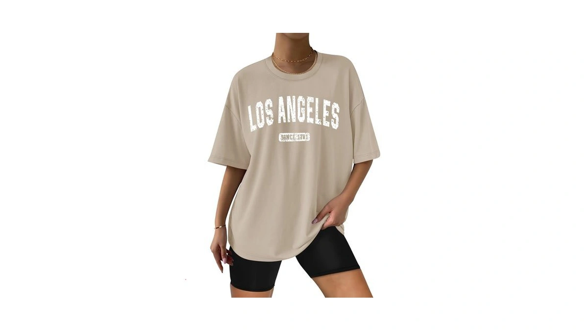 Orandesigne Womens Cotton Oversized T Shirts Short Sleeve Graphic Tees