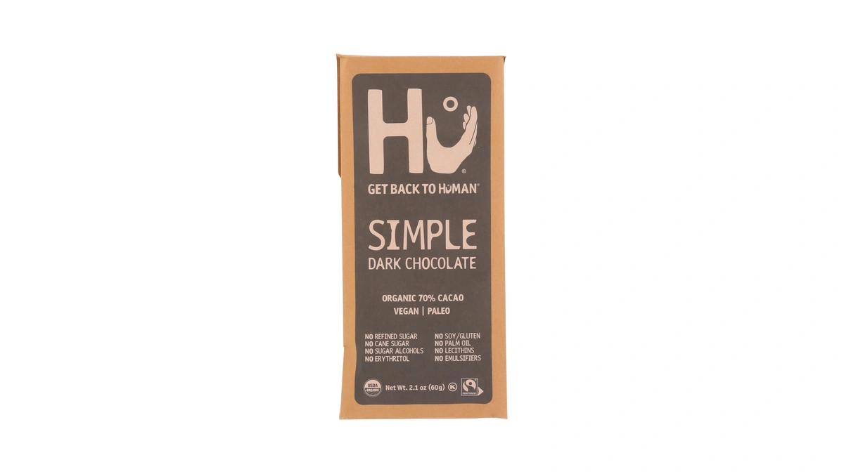Hu Kitchen, Bar Chocolate Dark Simple Organic, 2.1 Ounce