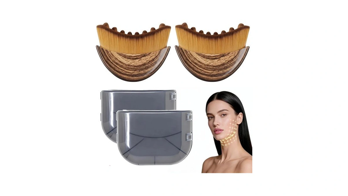 2pcs Lymphatic Contour Face Brush,lymphatic Drainage Brush With Super Soft