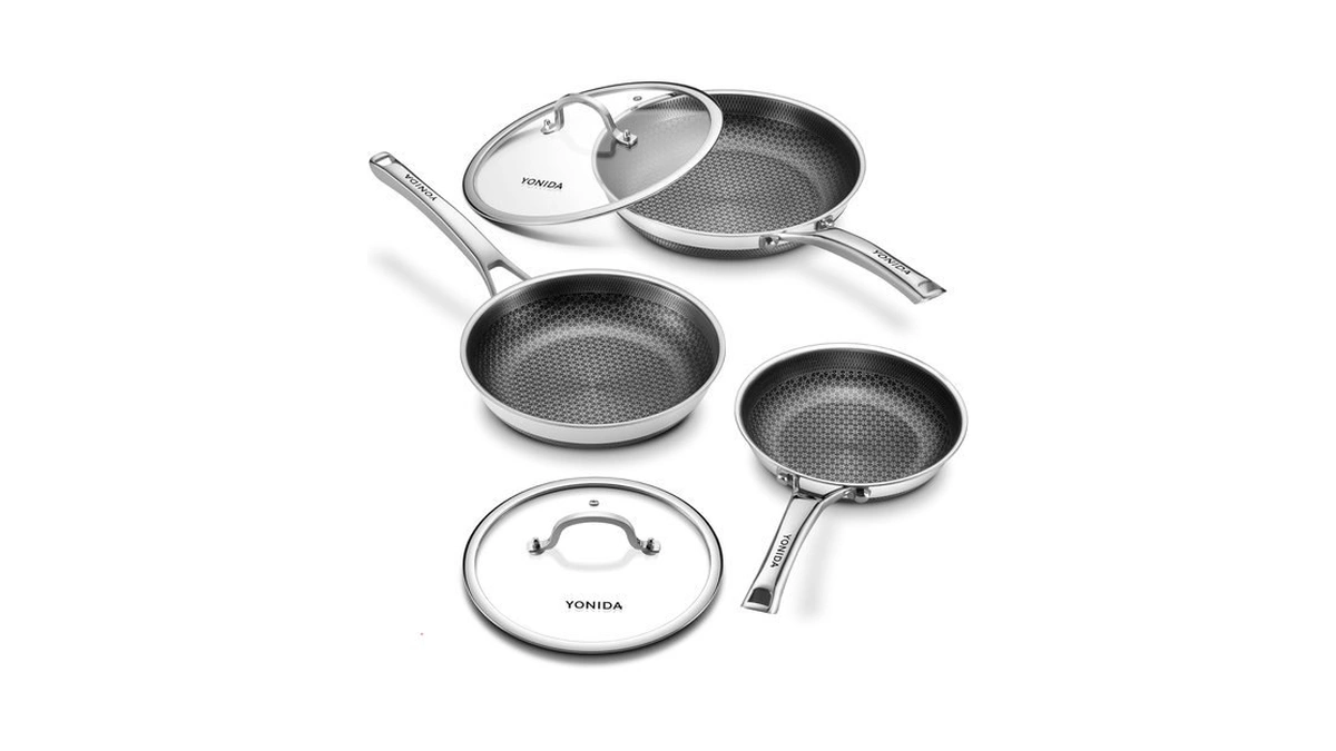Non Stick Frying Pans Set, 8+10+12 Inch Upgrade Baking Pan