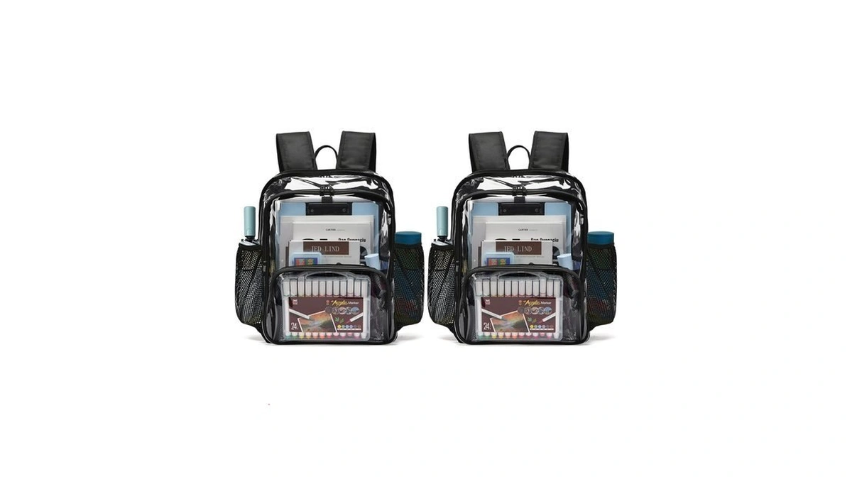 Kui Wan Clear Backpack, Stadium Approved Heavy Duty Waterproof Book
