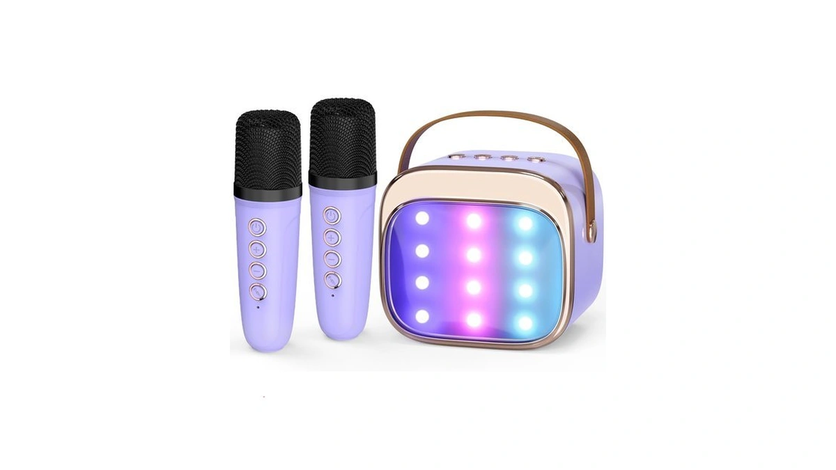 Flueston Mini Karaoke Machine For Kids Adults, Portable Bluetooth Speaker