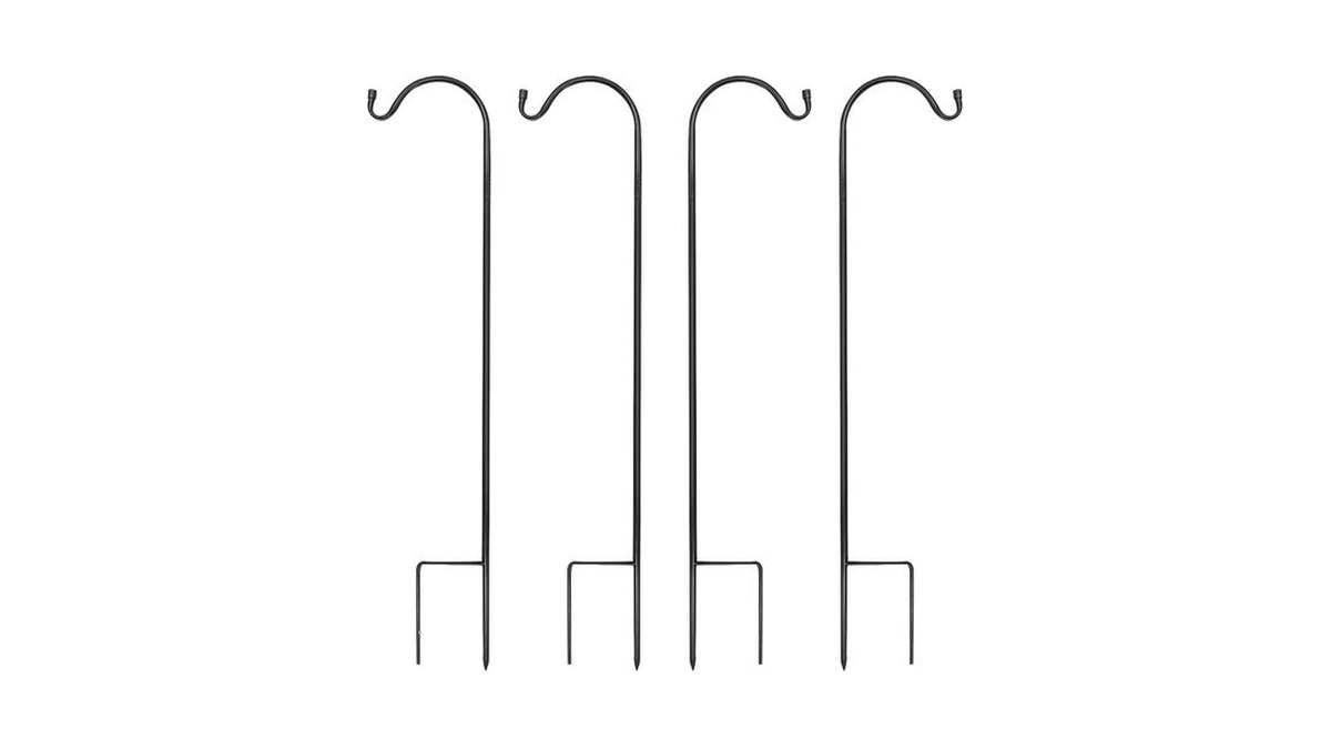 Mixxidea 37 Inch Heavy Duty Garden Shepherds Hooks, 4 Pack