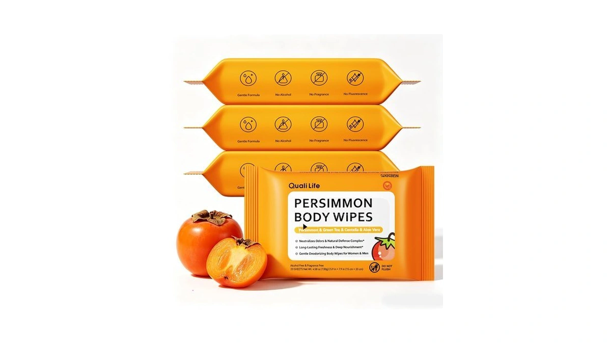 Persimmon Deodorant Wipes - Long-lasting Odor Control - Fragrance-free