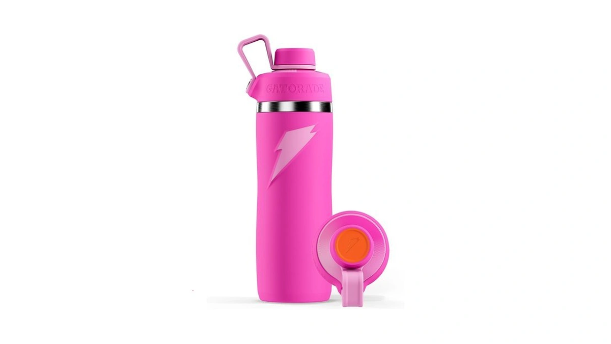 Gatorade 'overtime' 22oz Stainless Steel Water Bottle, Twist Cap, Pink