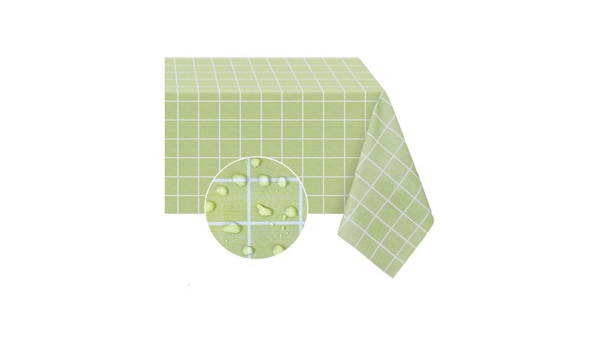 Romanstile Square Vinyl Tablecloth, 100% Waterproof Oil-proof Checkered Plastic Table