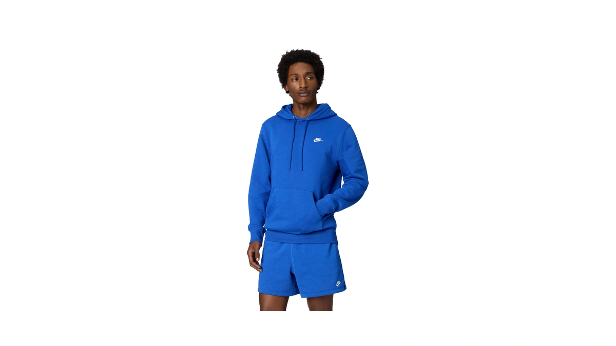 Nike Men's Club Pullover Fleece Hoodie, Game Royal/game Royal/white, Large