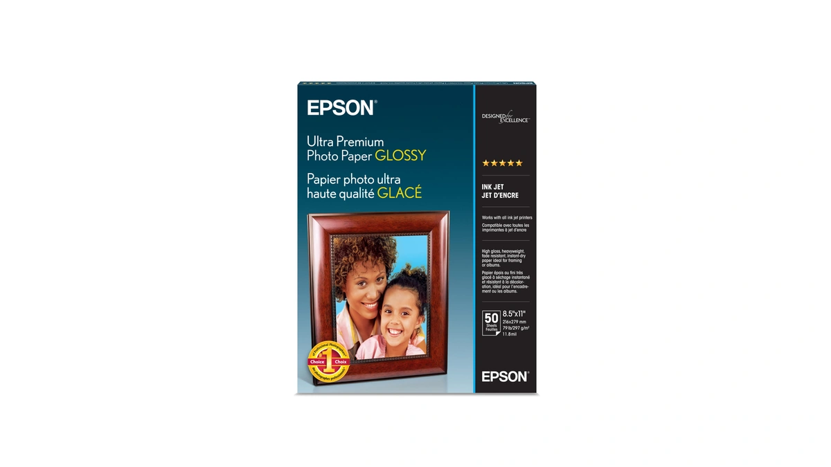Epson Ultra Premium Photo Paper Glossy (8.5x11 Inches, 50 Sheets)