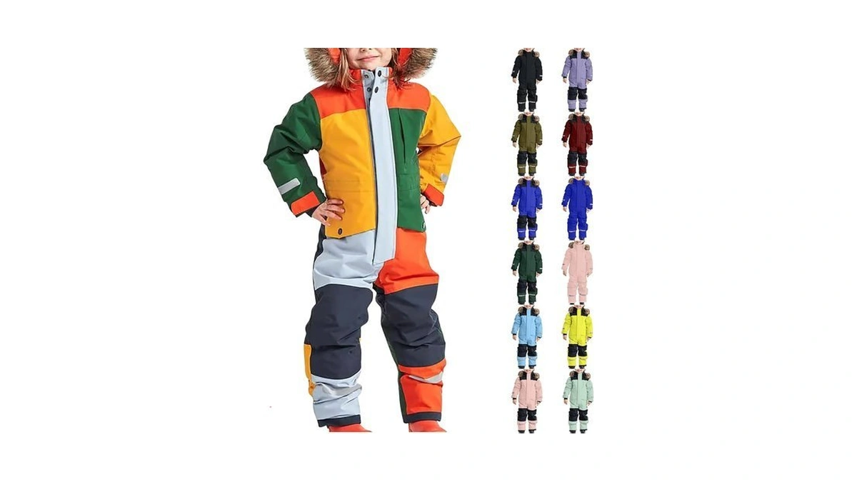 Terghtp Kids Snow Suit Waterproof Insulated Outdoor One Piece Snowsuit
