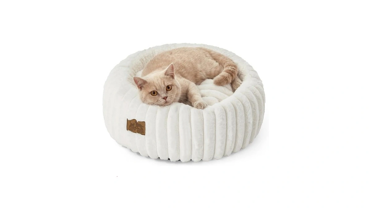 Cozy Kiss Donut Small Cat Bed For Indoor Cat, Kitten