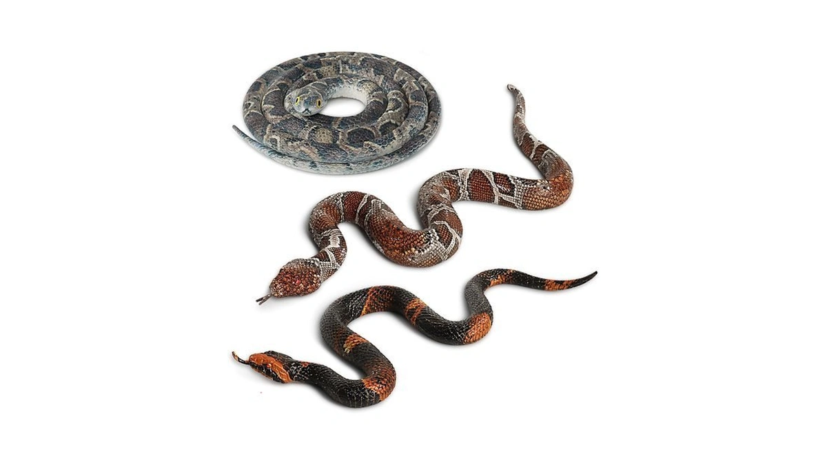 Fake Snake Rubber Snakes Realistic Keep Birds Away, 3 Pcs