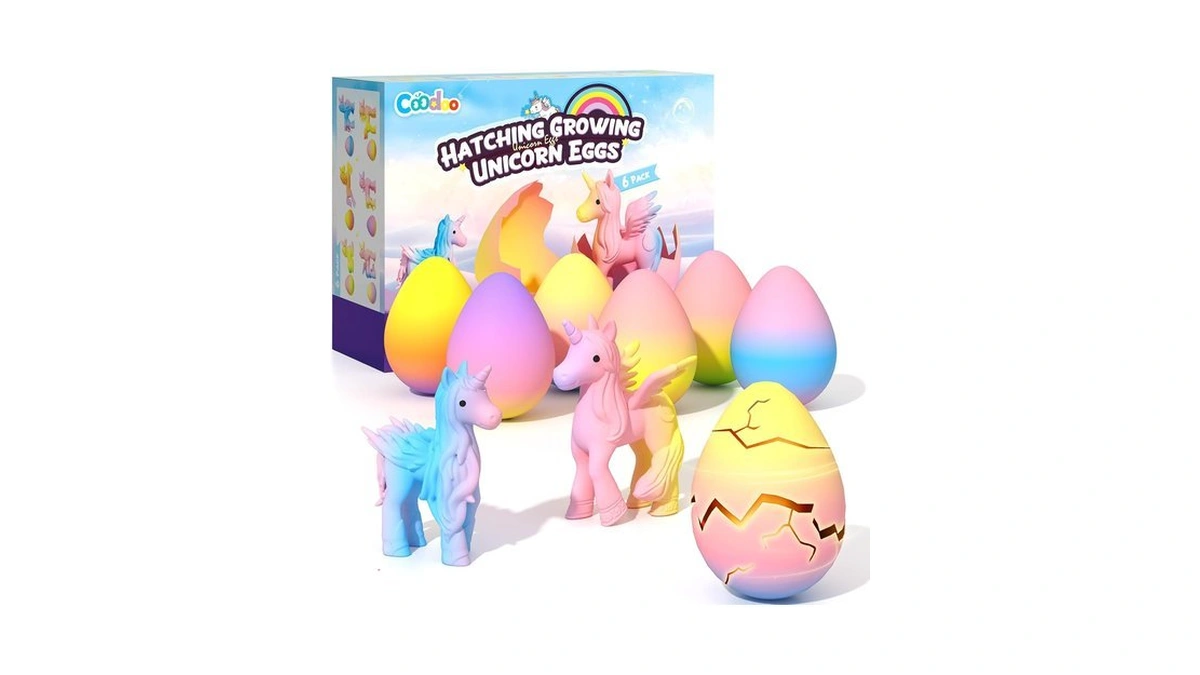Unicorn Hatching Rainbow Eggs For Kids, 6 Pack Unicorn Toys