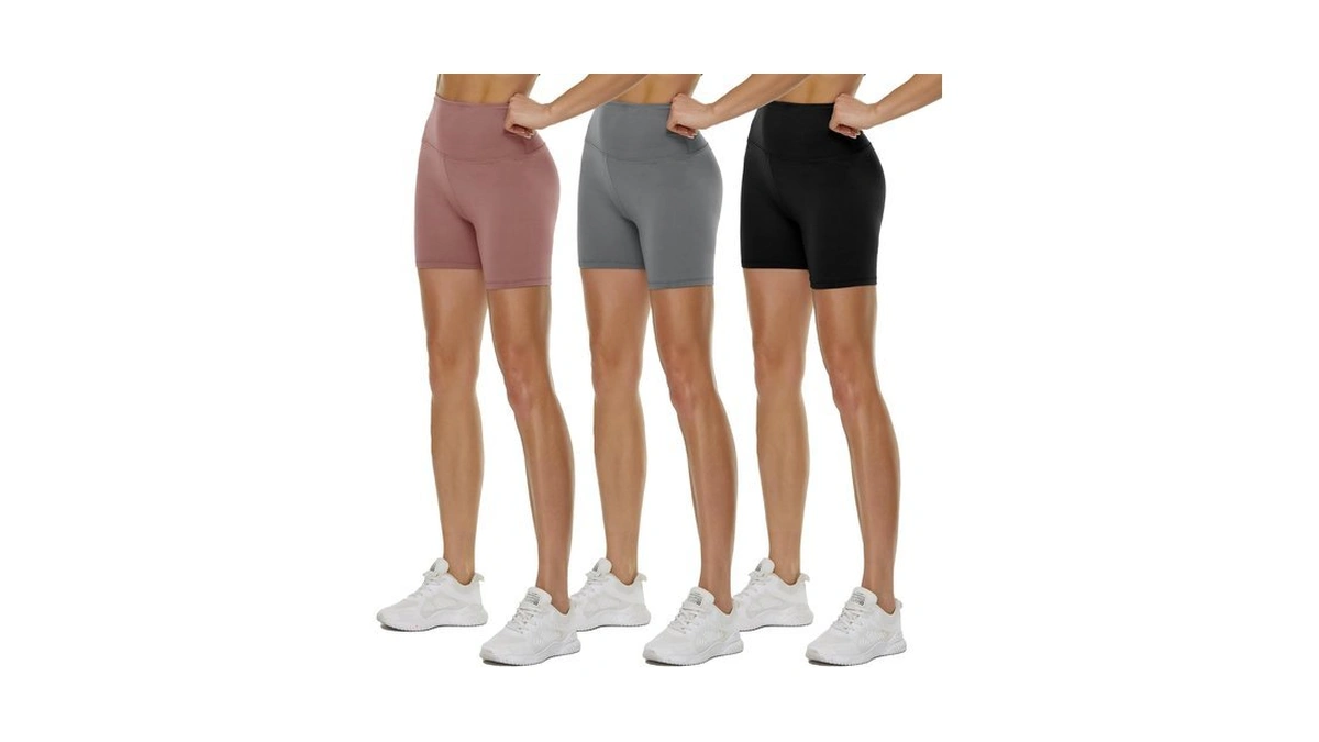 3 Pack High Waisted Biker Shorts For Women – 3"/