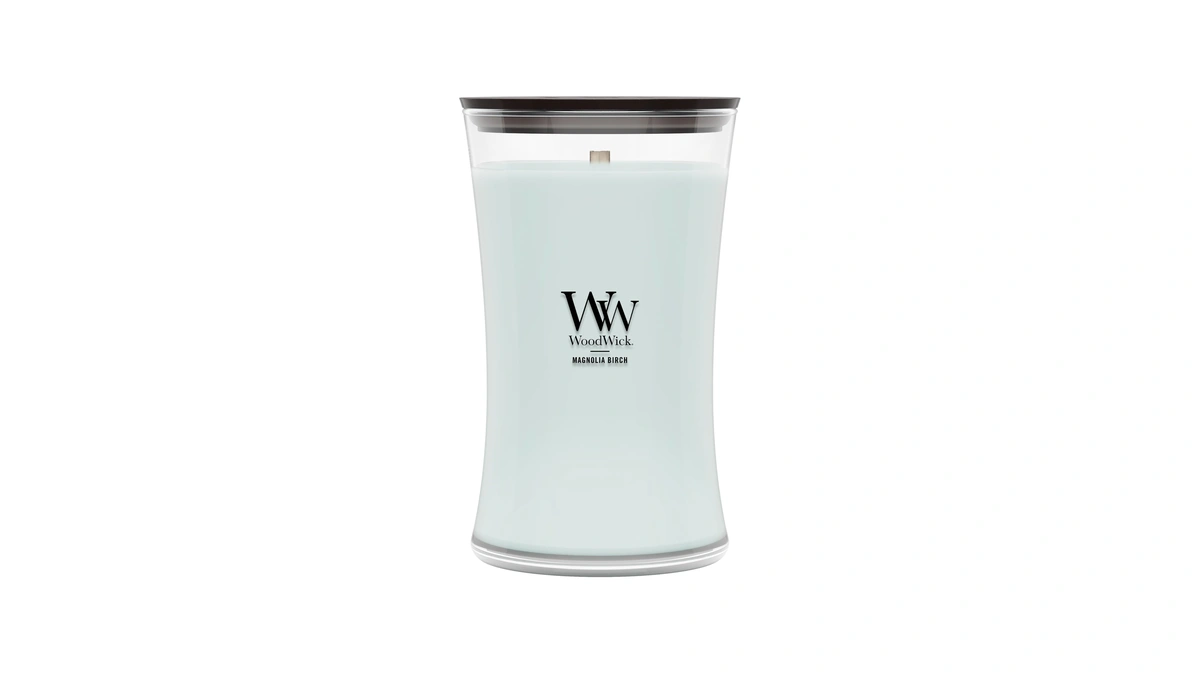 Woodwick Magnolia Birch Scented Candle, Crackling Wick, 21.5oz