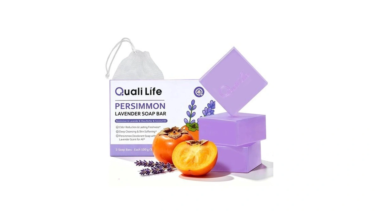 Qualilife 3 Pcs Persimmon Soap Bar With Lavender Scent