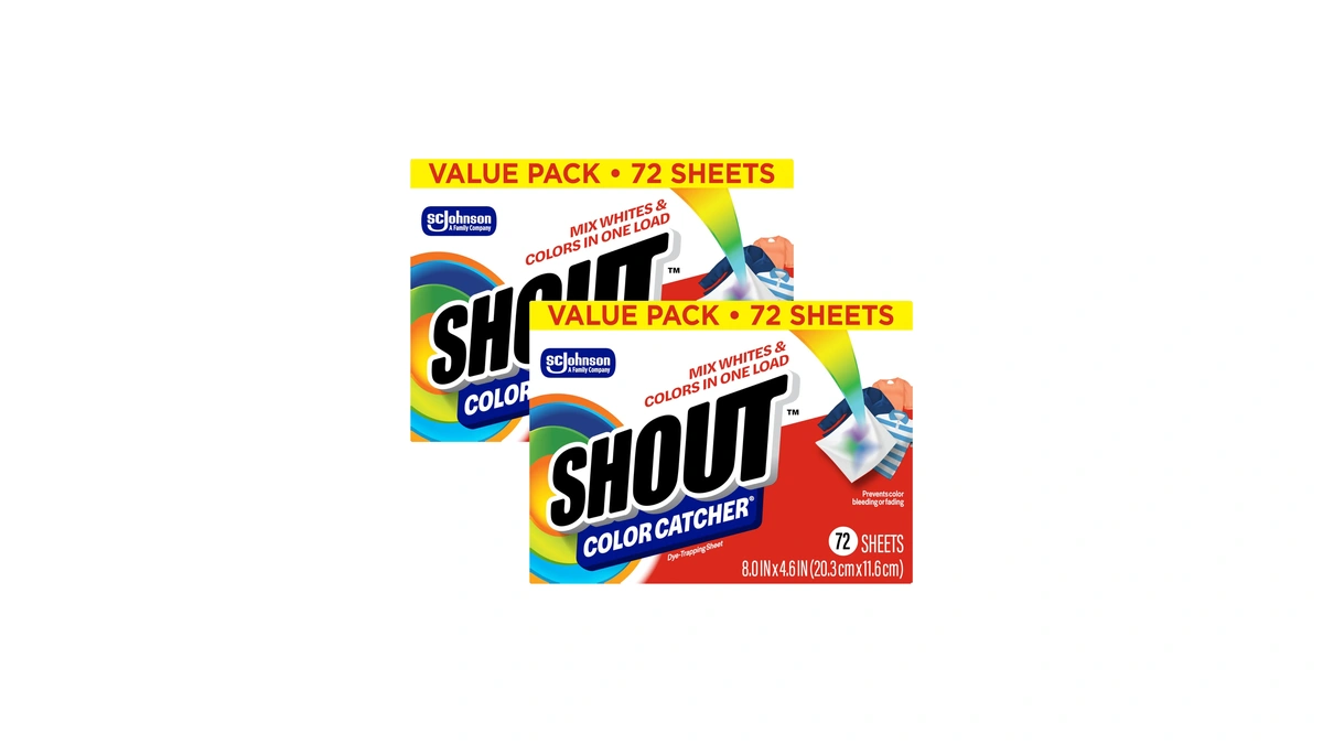Shout Color Catcher Dye-trapping Laundry Sheets, 72 Count, (2-pack)