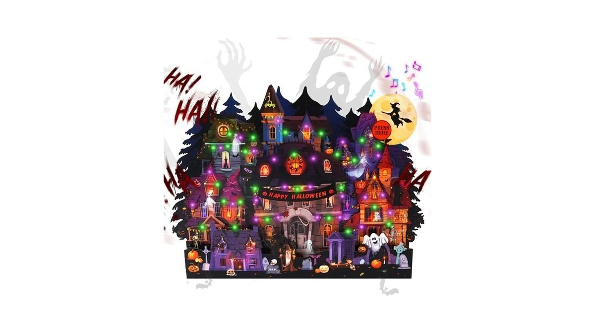 Mzd8391 Halloween Card Music Light, 3d Pop Up Halloween Haunted