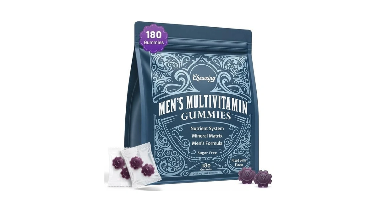 Men's Multivitamin Gummies, Omega-3, Coq10 & B Complex, Lycopene, 180