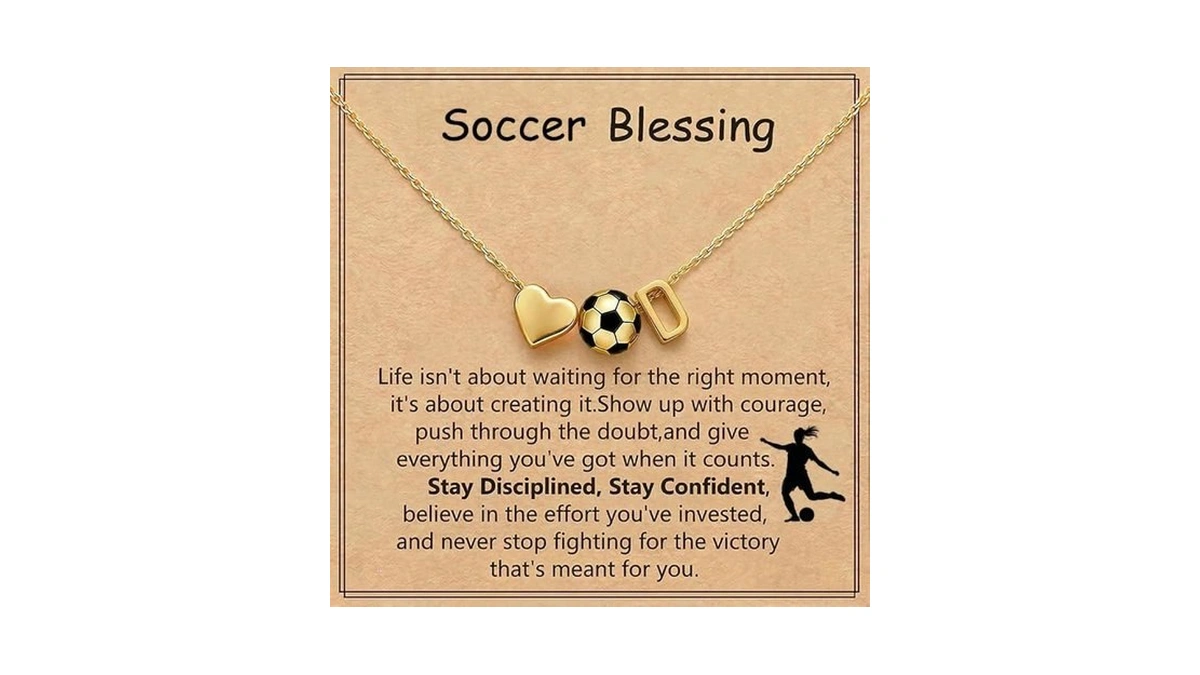 Zolzo A-z Soccer Necklace, Sports Stuff, Jewelry Accessories Gift For