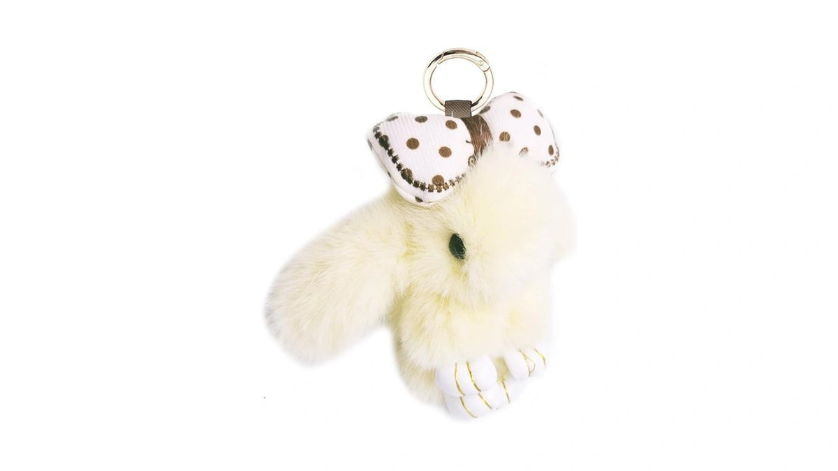 Jtkdxqs Soft Cute Bunny Keychain Artificial Rabbit Fur Plush Fluffy