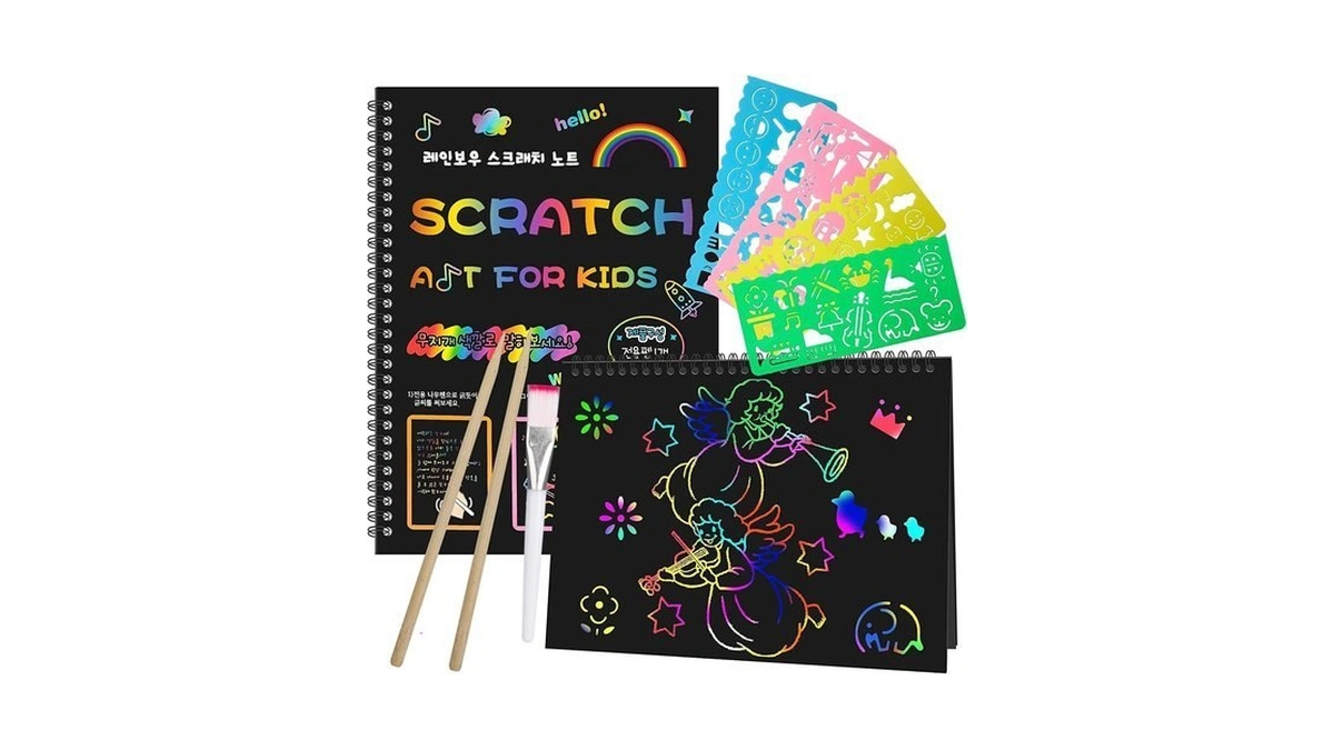 2-pack Scratch Paper Art Set: Notebooks Arts Supplies And Crafts