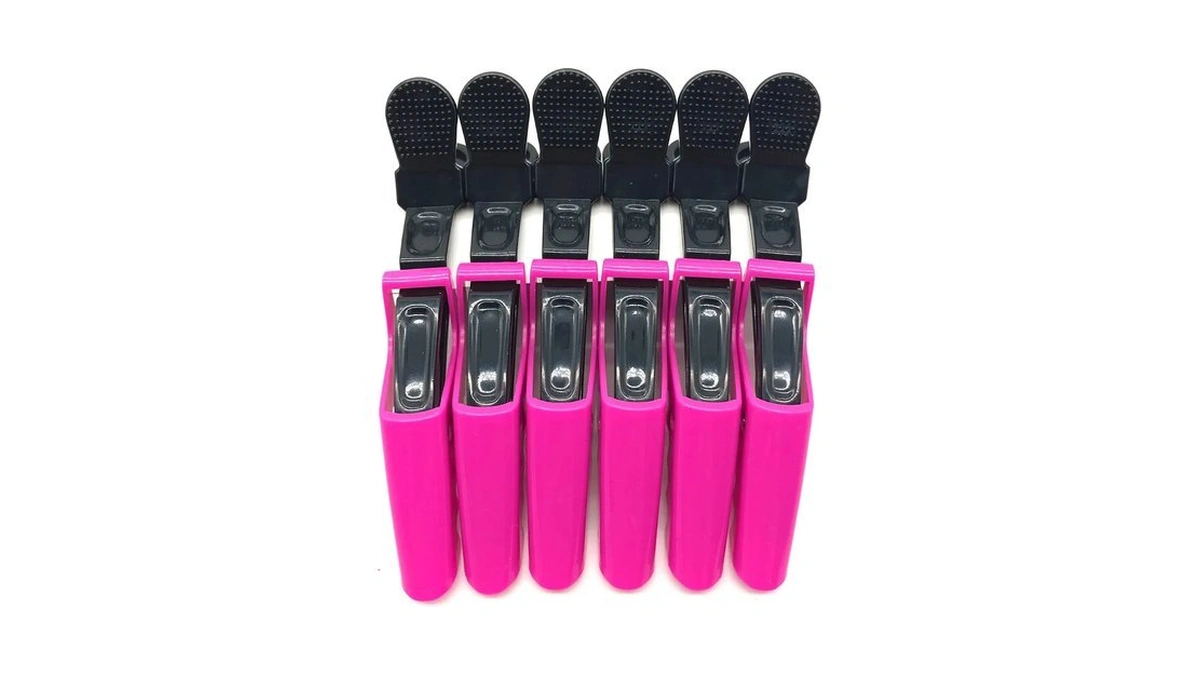 Beiny 6pcs Plastic Crocodile Hair Styling Clips With Non Slip