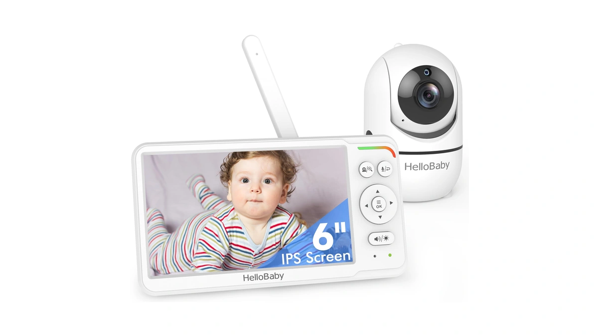 Hellobaby 6'' No Wifi Video Baby Monitor With Camera Audio,