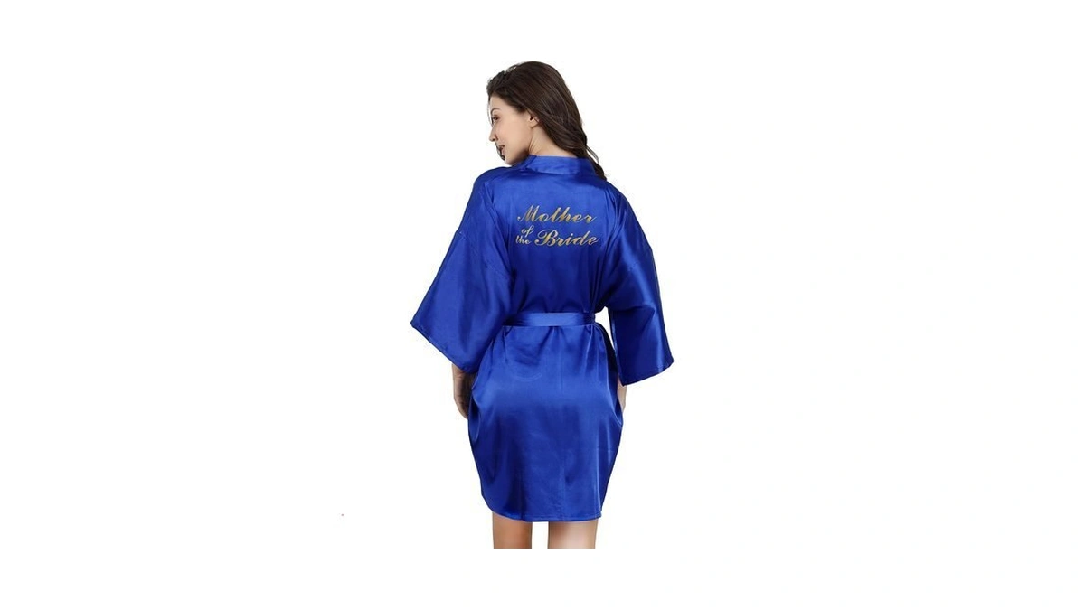 Eplaza Bride Robe Wedding Day Gold Glitters Bridal Party Robes