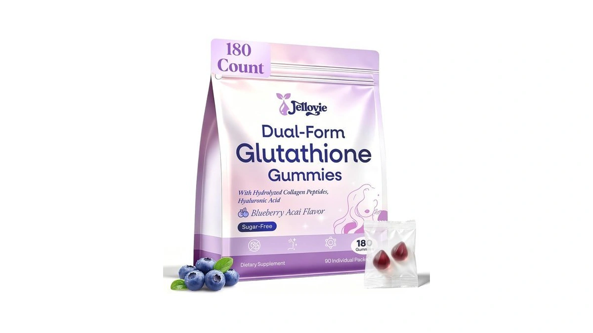 Dual-form Glutathione Gummies With Collagen & Hyaluronic Acid, 180 Count
