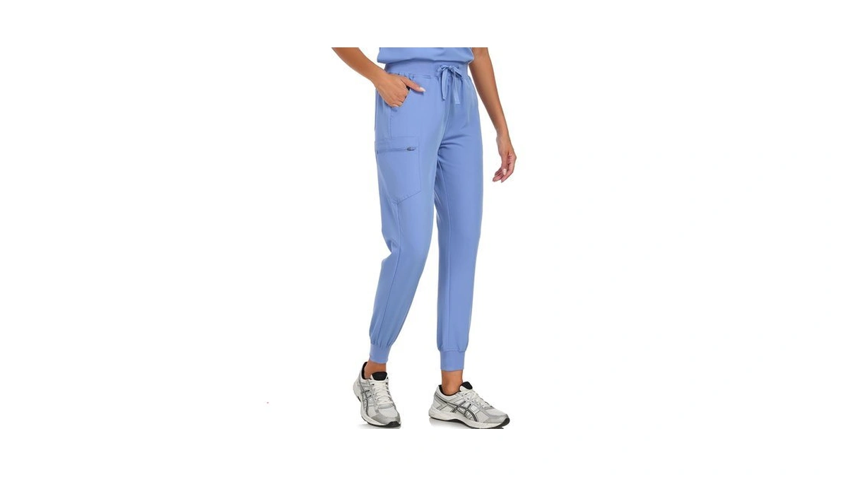 Vecardi Womens Scrub Jogger Pants High Waisted 4 Way Stretch