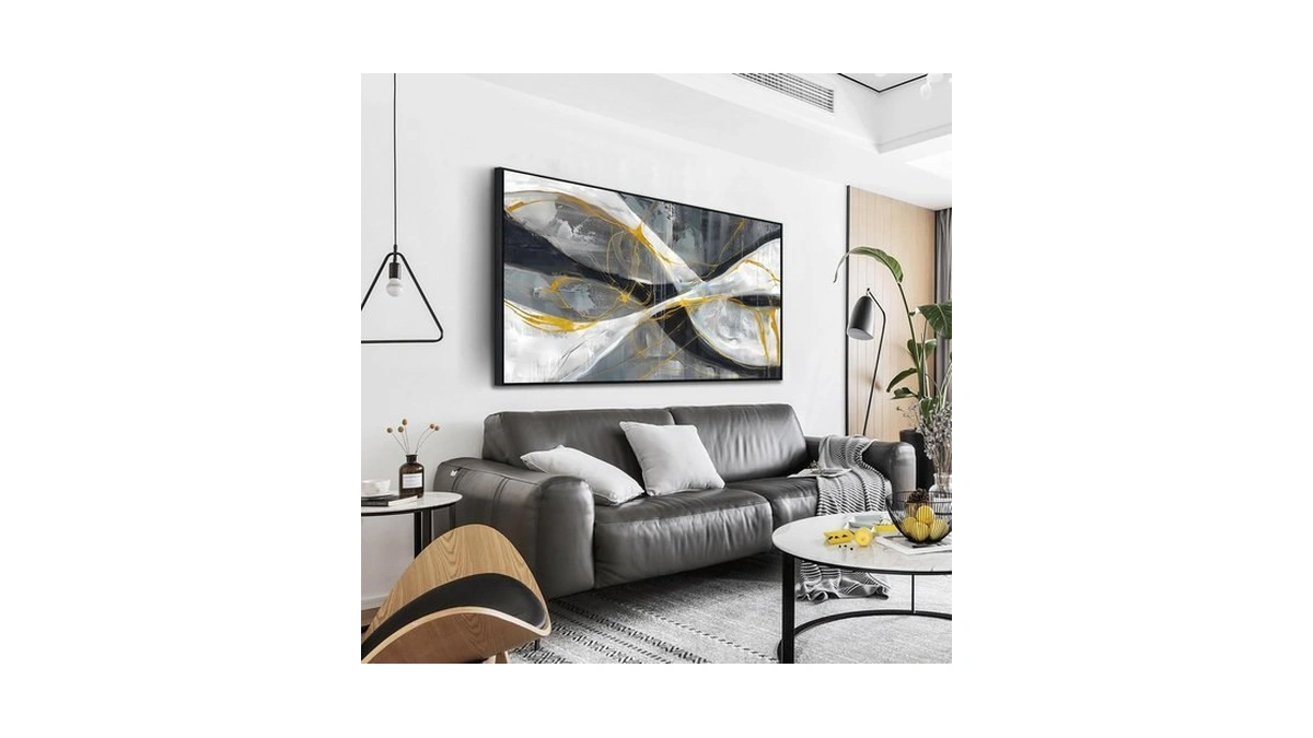 Ouzzlie Grey Wall Art Abstract Wall Poster For Living Room