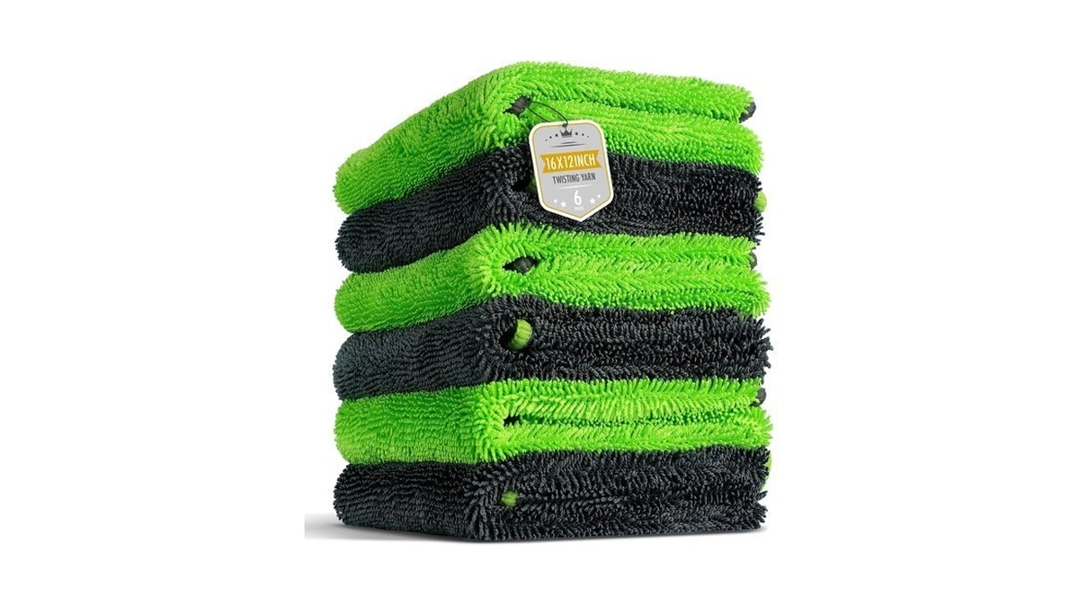 Vigorshine 6-pack Microfiber Towels For Cars (16"Γ12") Ultra Absorbent And