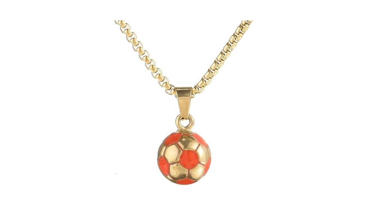 Amazon coupon: Ywli Soccer Ball Necklace Men Stainless