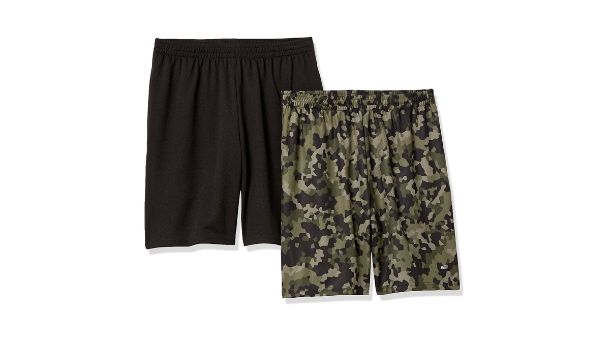 Amazon Essentials Men's Athletic Basketball Gym Shorts, Breathable Moisture Wicking,