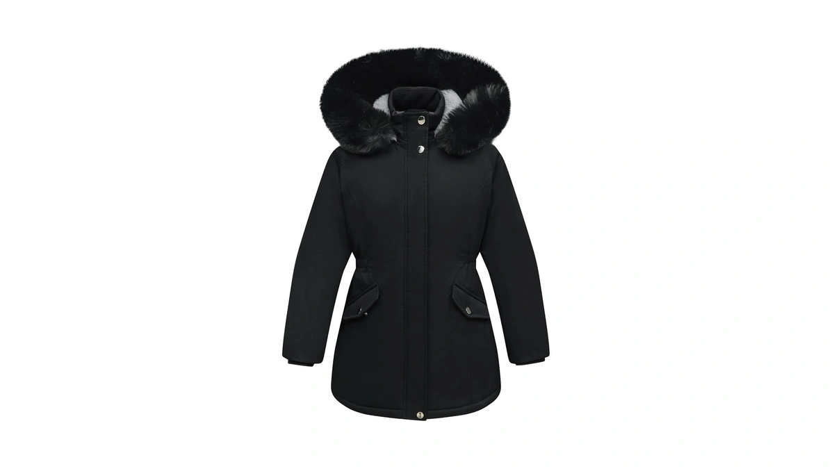Cicvsoc Girls Long Waterproof Winter Coat Kids Warm Hooded Parka