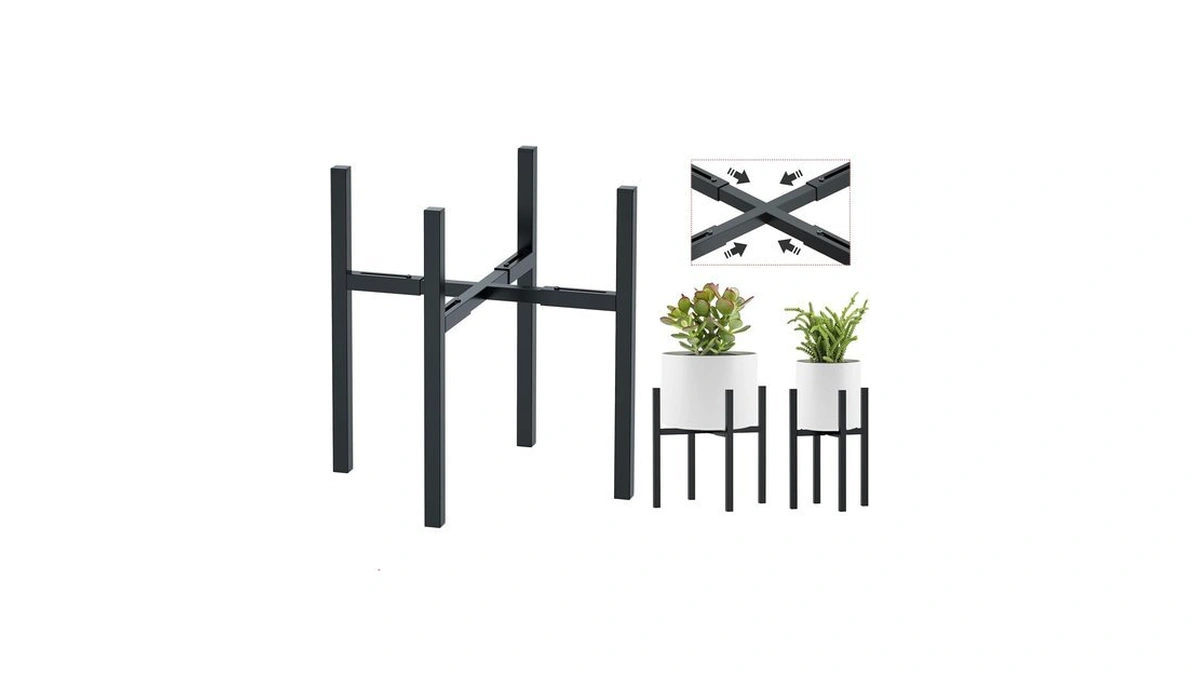 Urban Deco 1pk Adjustable Metal Plant Stand, Fits 8-14 Inch