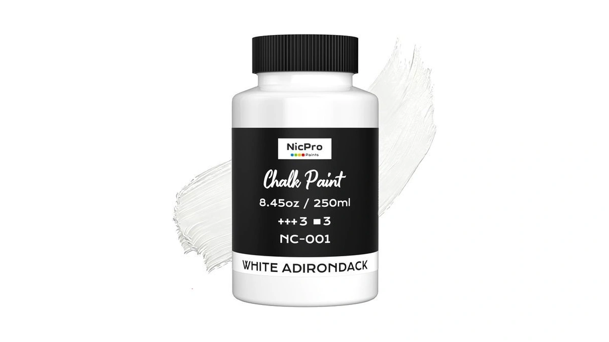 Nicpro All-in-one White Chalk Paint For Furniture, 8.45 Oz (250ml)