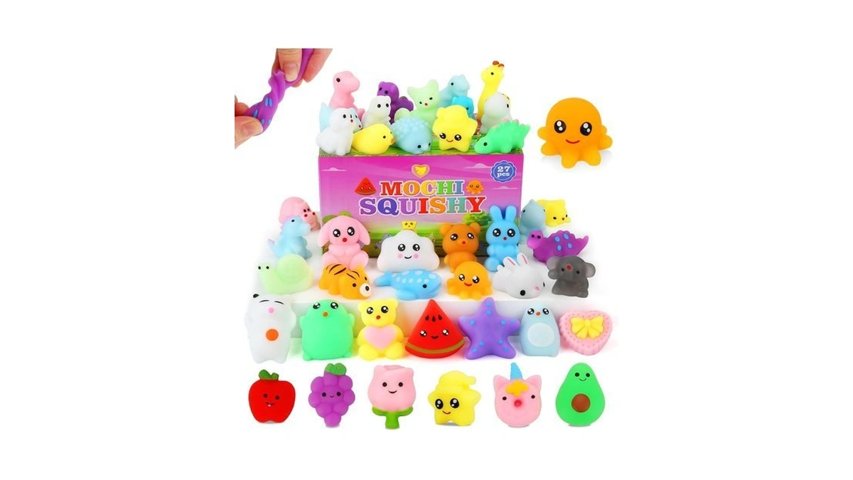 Mochi Squishy Toys, 27 Mini Kawaii Squishies Party Favors For