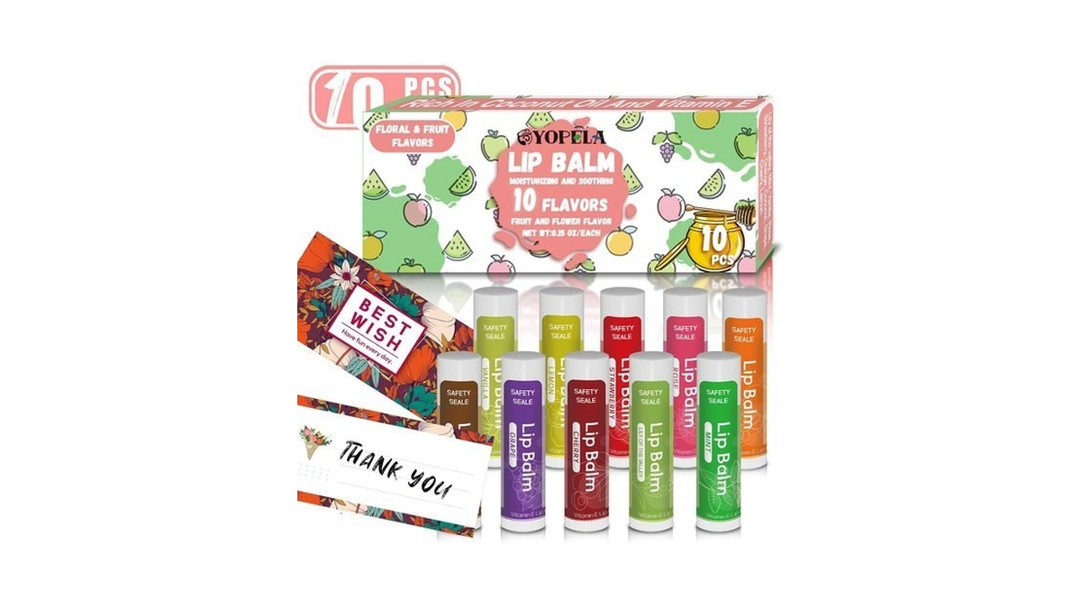 10 Pack Natural Lip Balm Bulk With Vitamin E And