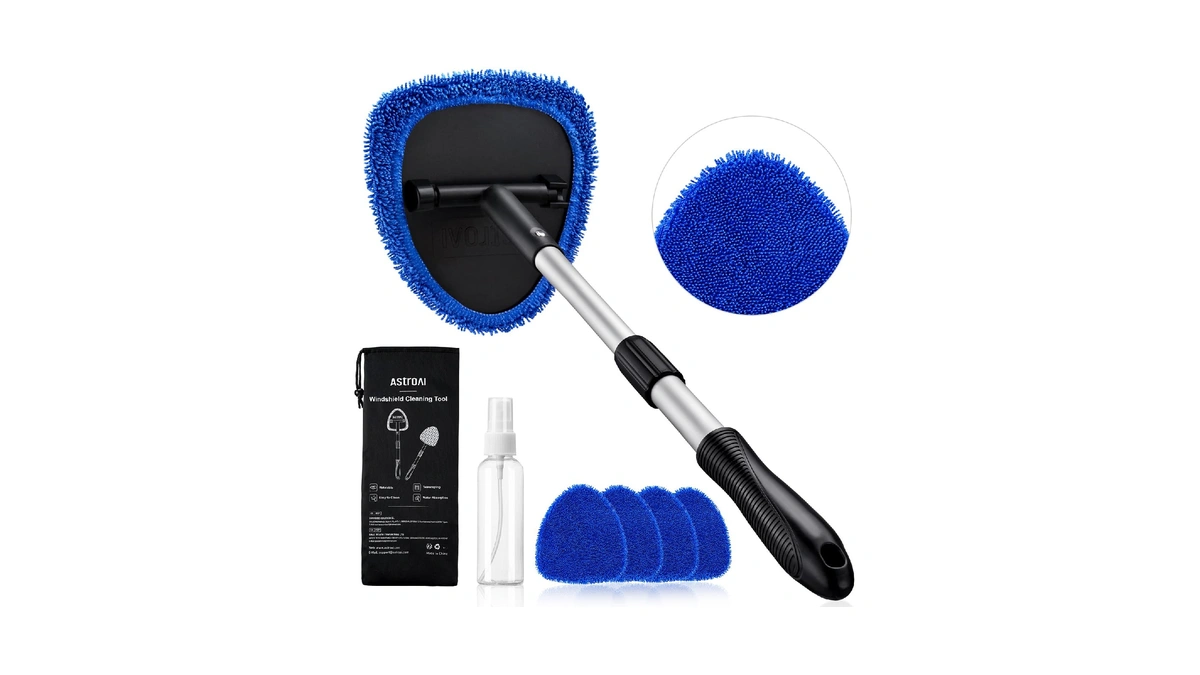 Astroai 21" Extra-long Windshield Cleaner Tool & Car Interior Detailing