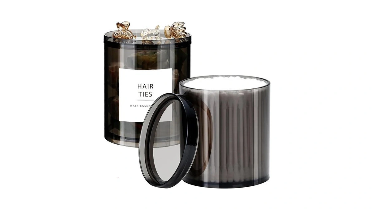 Sheechung 2 Pack Black Stackable Qtip Holder