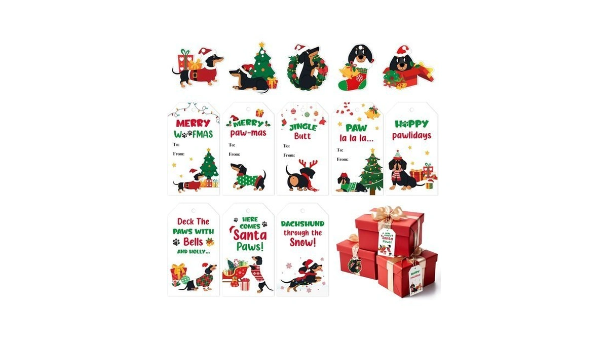 K1tpde 137pcs Vintage Christmas Gift Tags With 30m Hemp Rope