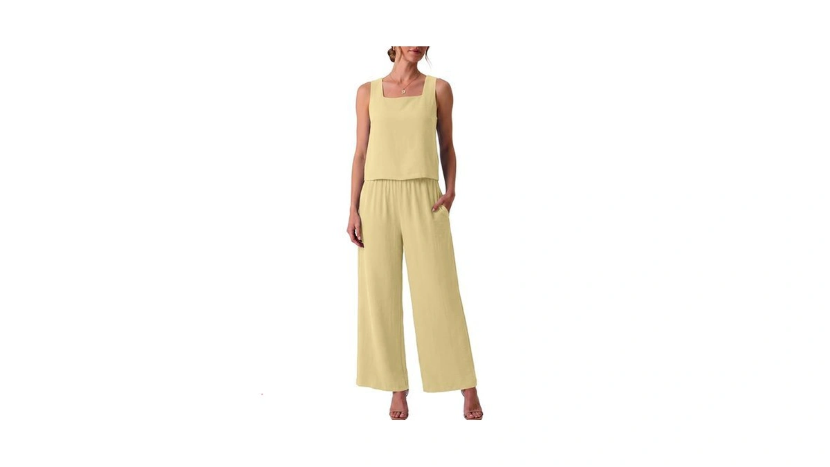 Lepunuo Two Piece Sets For Women Dressy Wide Leg Pants