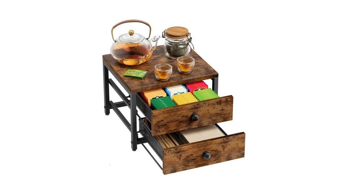 Plaviya Tea Bag Organizer And Storage With 2 Drawers For
